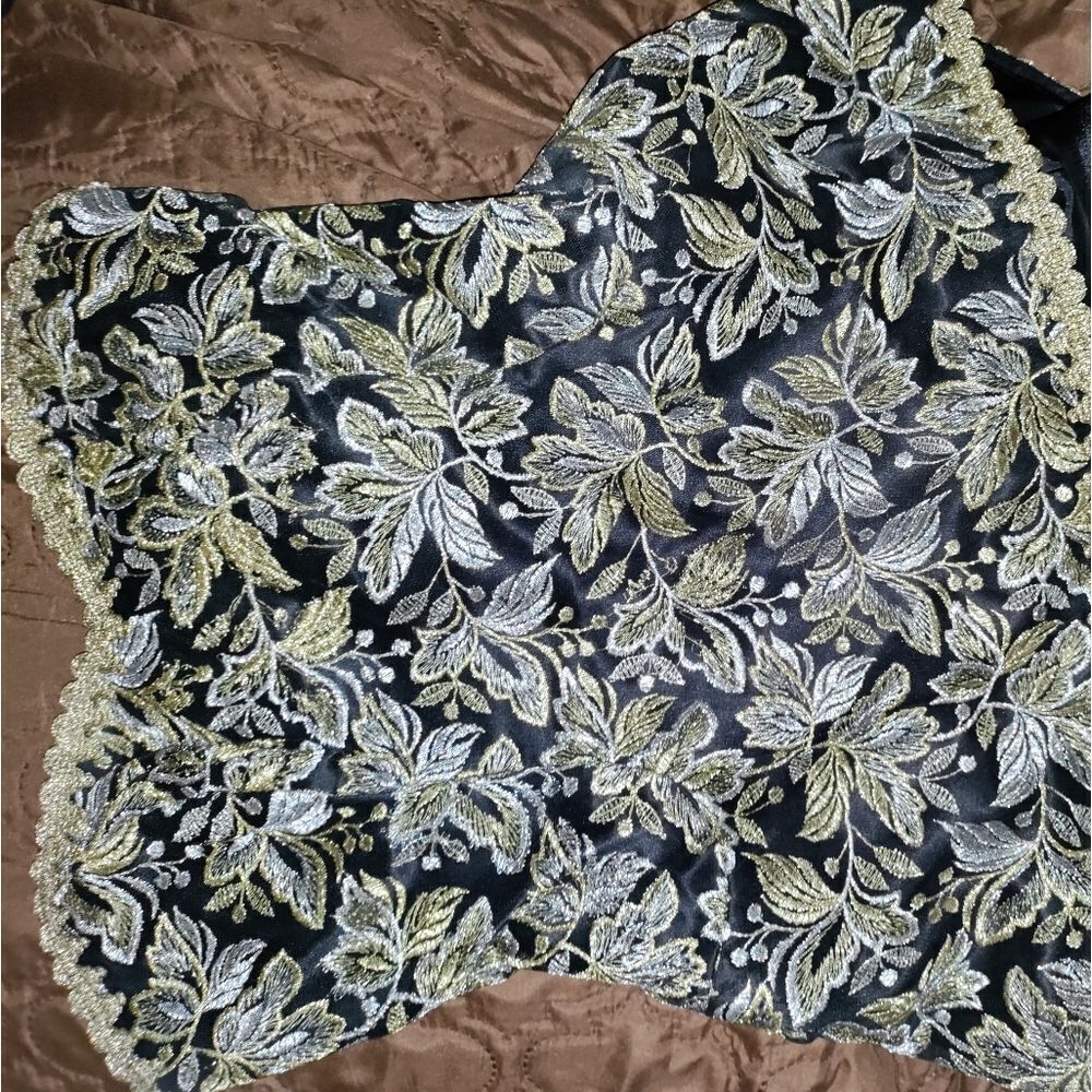 Gold and black textured vintage bustier